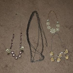 LOT OF 4 STATEMENT NECKLACES FROM THE LOFT AND NY&